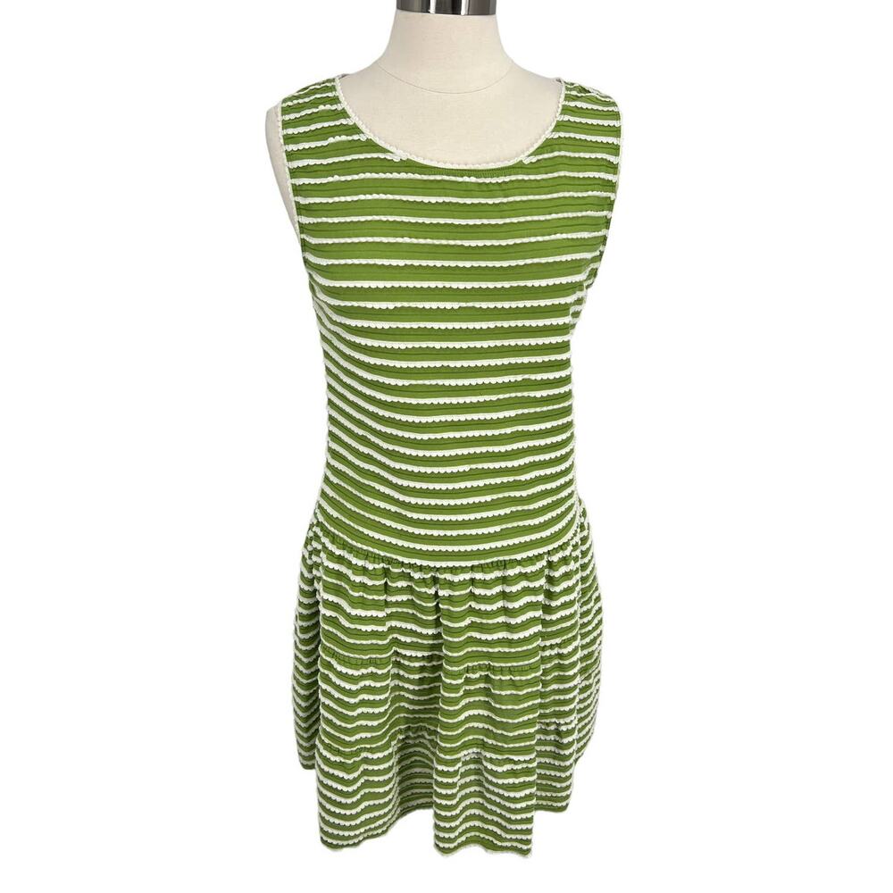 Max Studio Green Striped Dress Sz LG